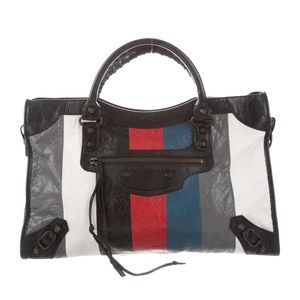 Balenciaga Motocross Classic City Bag - Striped